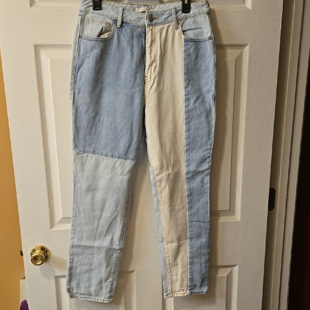 Two-Tone Denim Jeans